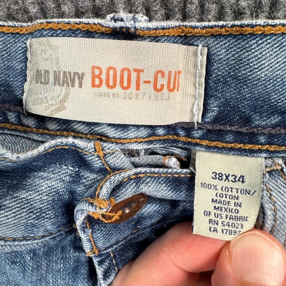 Vintage Old Navy Boot Cut‎ Jeans Distressed Baggy Y2K Skater Grunge Punk Denim